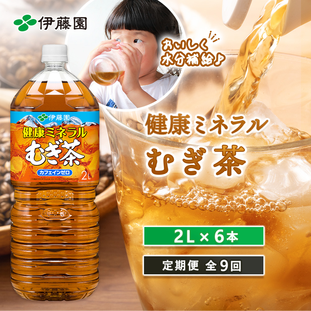 『定期便:全9回』健康ミネラルむぎ茶2L×6本【500003】北海道恵庭市58500お茶・飲料お茶