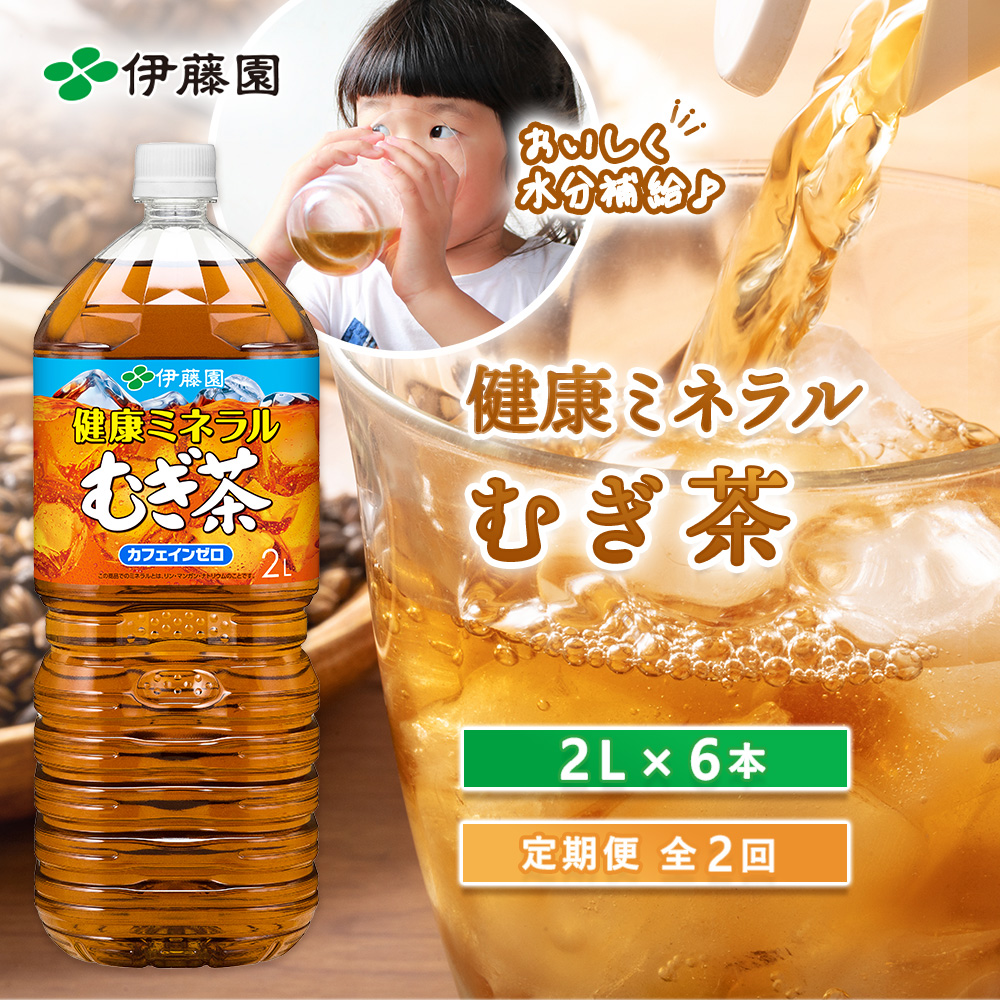 『定期便:全2回』健康ミネラルむぎ茶2L×6本【500008】北海道恵庭市13000お茶・飲料お茶
