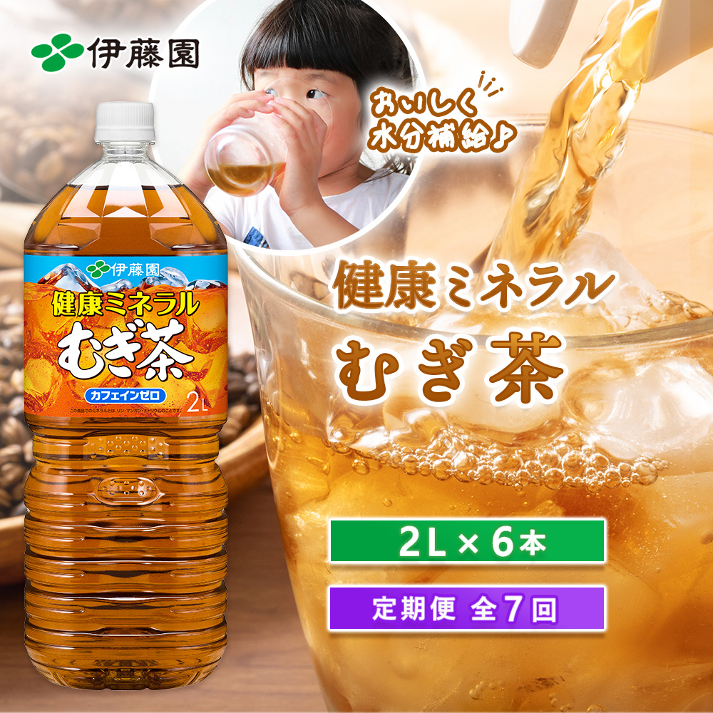 『定期便:全7回』健康ミネラルむぎ茶2L×6本【500011】北海道恵庭市45500お茶・飲料お茶