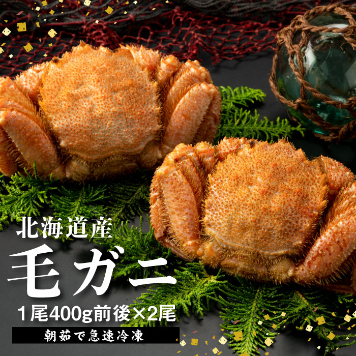 【北海道産】『冷凍』毛ガニ400g前後×2杯【急速冷凍】【520018】北海道恵庭市28000魚介・海産物カニ