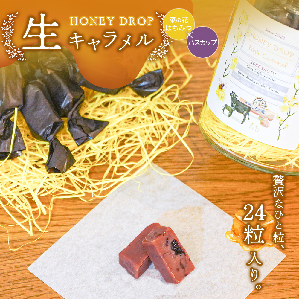 【HONEY DROP】菜の花はちみつ生キャラメル(ハスカップ)2ダース(24粒入り)【750002】北海道恵庭市12500菓子・スイーツその他 洋菓子