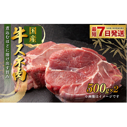 国産 牛スネ肉 500g×2 合計1kg 小分け 茨城県産 カレー シチュー 煮込み料理 冷凍茨城県守谷市10000肉牛肉