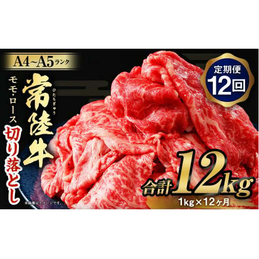 【定期便 12ヶ月】【常陸牛】切り落とし1kg茨城県守谷市144000肉牛肉