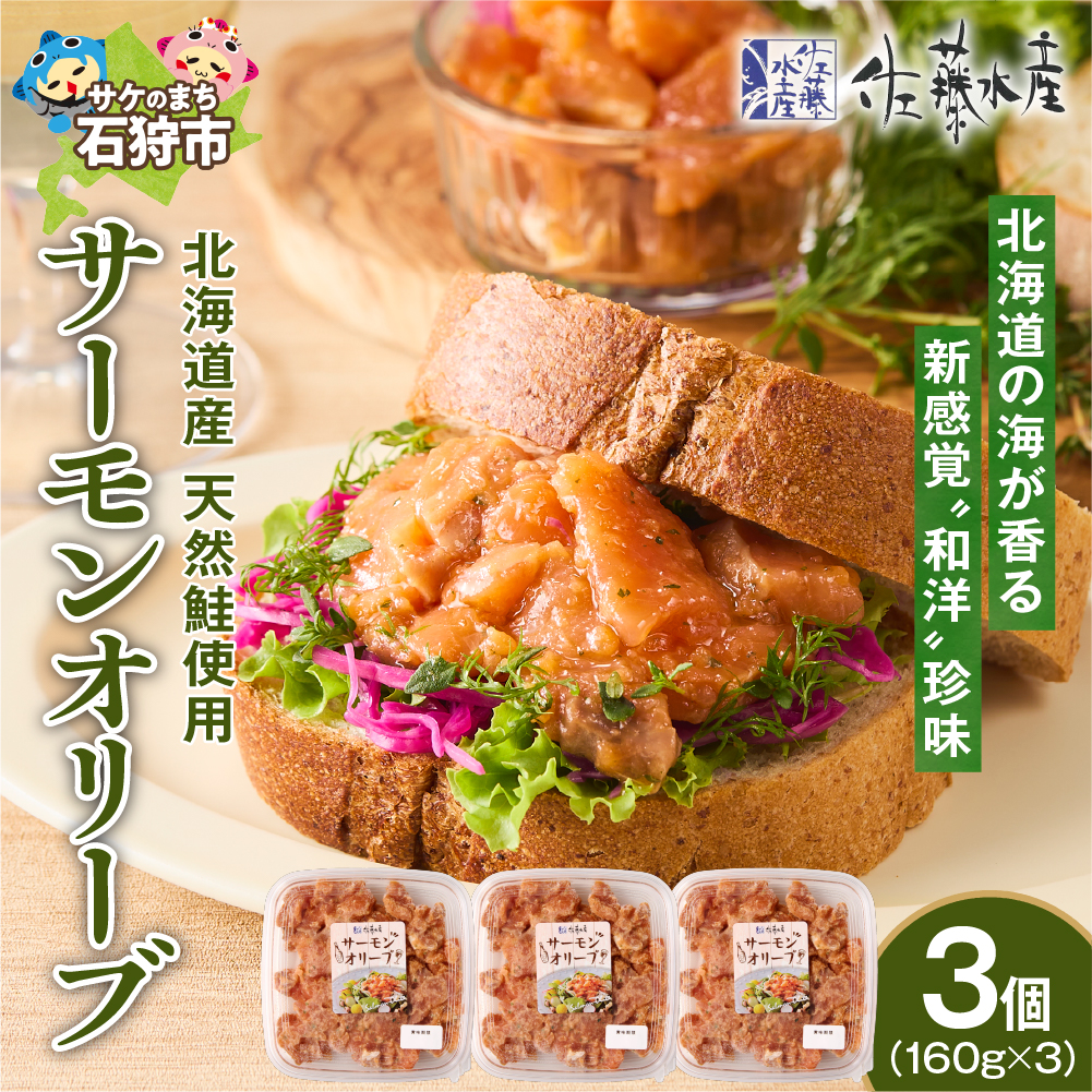 佐藤水産 サーモンオリーブ 160g×3個_is001-293-000北海道石狩市14000魚介・海産物
