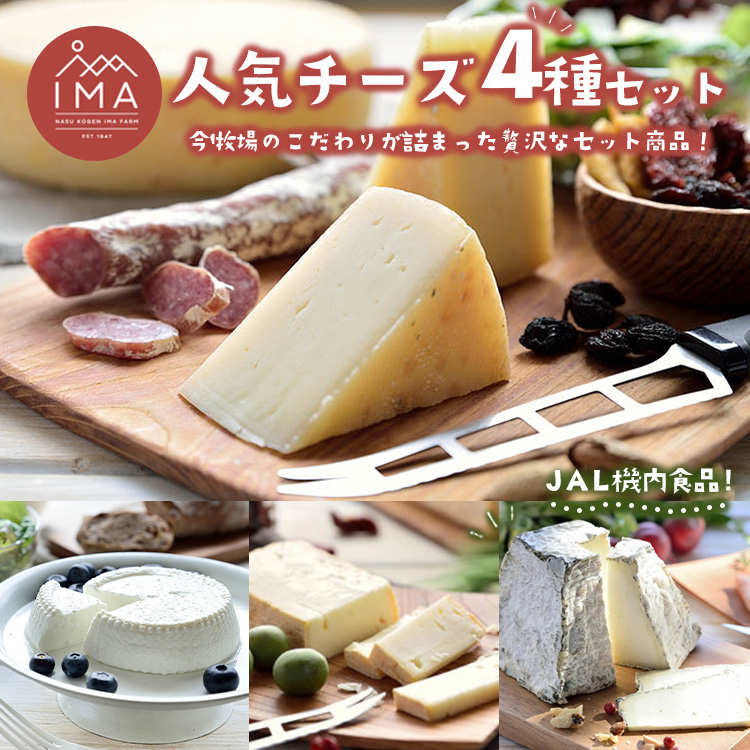 今牧場の人気チーズ詰め合わせセット(ゆきやなぎ、りんどう、茶臼岳、みのり) | チーズ 食べ比べ セット おつまみ 晩酌 乳製品 那須 栃木県 那須町〔P-264〕栃木県那須町16000卵・乳製品