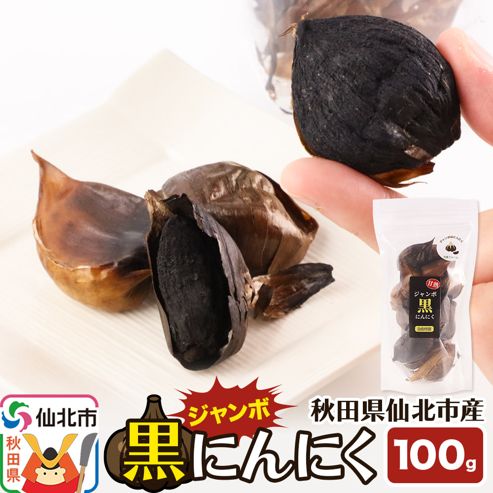 秋田県仙北市産 ジャンボ黒にんにく 100g×1パック<ゆうパケット>秋田県仙北市4000野菜・きのこ大根・ニンジン・根菜類
