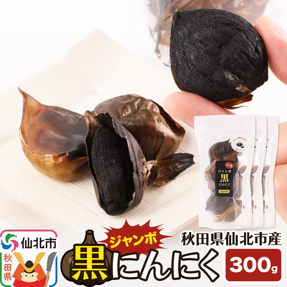秋田県仙北市産 ジャンボ黒にんにく 300g(100g×3パック)秋田県仙北市10000野菜・きのこ大根・ニンジン・根菜類