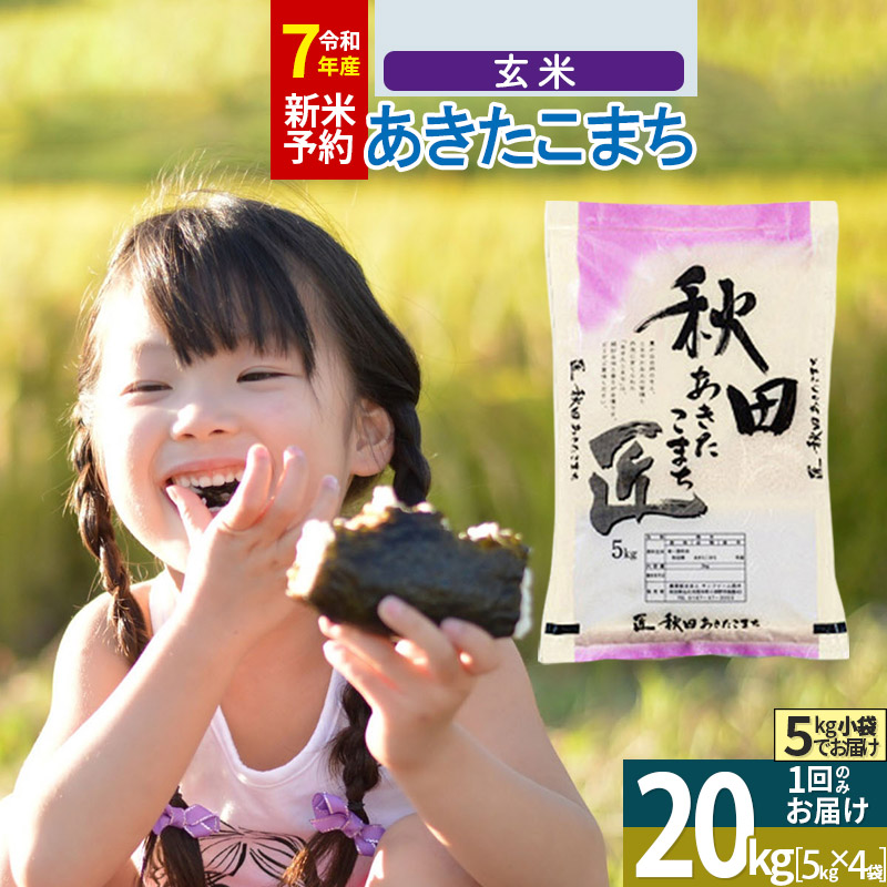 【玄米】<令和7年産> 秋田県産 あきたこまち 匠 20kg (5kg×4袋) 20キロ お米秋田県仙北市56000米・パン玄米・雑穀米・もち米・餅