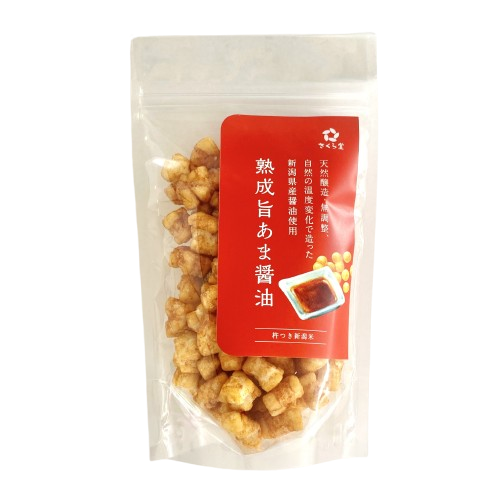 おかき 熟成旨あま醤油 12個 さくら堂 スタンドパック さくら製菓 新潟 新発田 菓子 おかし お菓子 和菓子 天然醸造 新潟県産 醤油 しょうゆ 甘じょっぱい ライス 米 お米 もち米 せんべい 煎