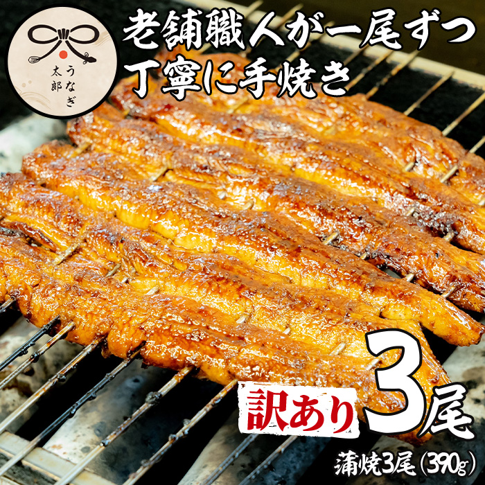 【0363715a】<訳あり・数量限定>鹿児島県産東串良町のうなぎ蒲焼(3尾・計390g以上・秘伝のタレ付き) うなぎ 高級 ウナギ 鰻 国産 蒲焼 蒲焼き たれ 鹿児島 訳あり【うなぎ太郎】鹿児島県東