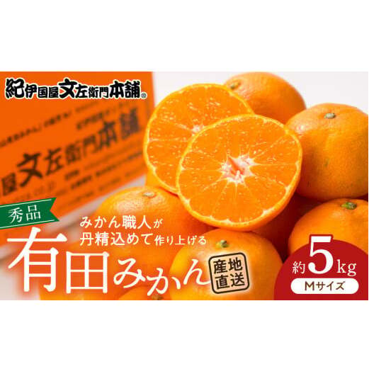 V7436_ブランド有田みかん【M】秀品5kg 薄皮で甘い美味しいみかん(お届け日指定不可)和歌山県湯浅町16000果物・フルーツみかん・柑橘類