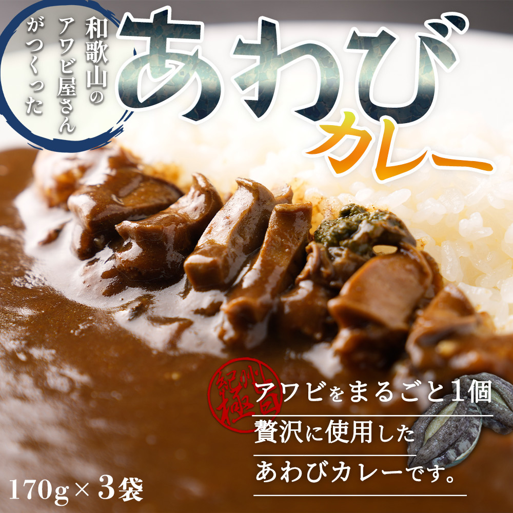 ZG6028n_和歌山のアワビ屋さんがつくった あわびカレー 170g×3袋和歌山県湯浅町13000鍋セット・総菜・加工食品その他 鍋セット・総菜・加工食品