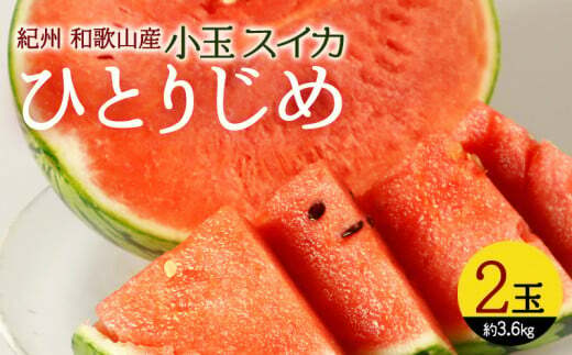 G7077_【2026年先行予約】紀州 和歌山産 小玉 スイカ 「ひとりじめ」 2玉和歌山県湯浅町13000果物・フルーツメロン・スイカ