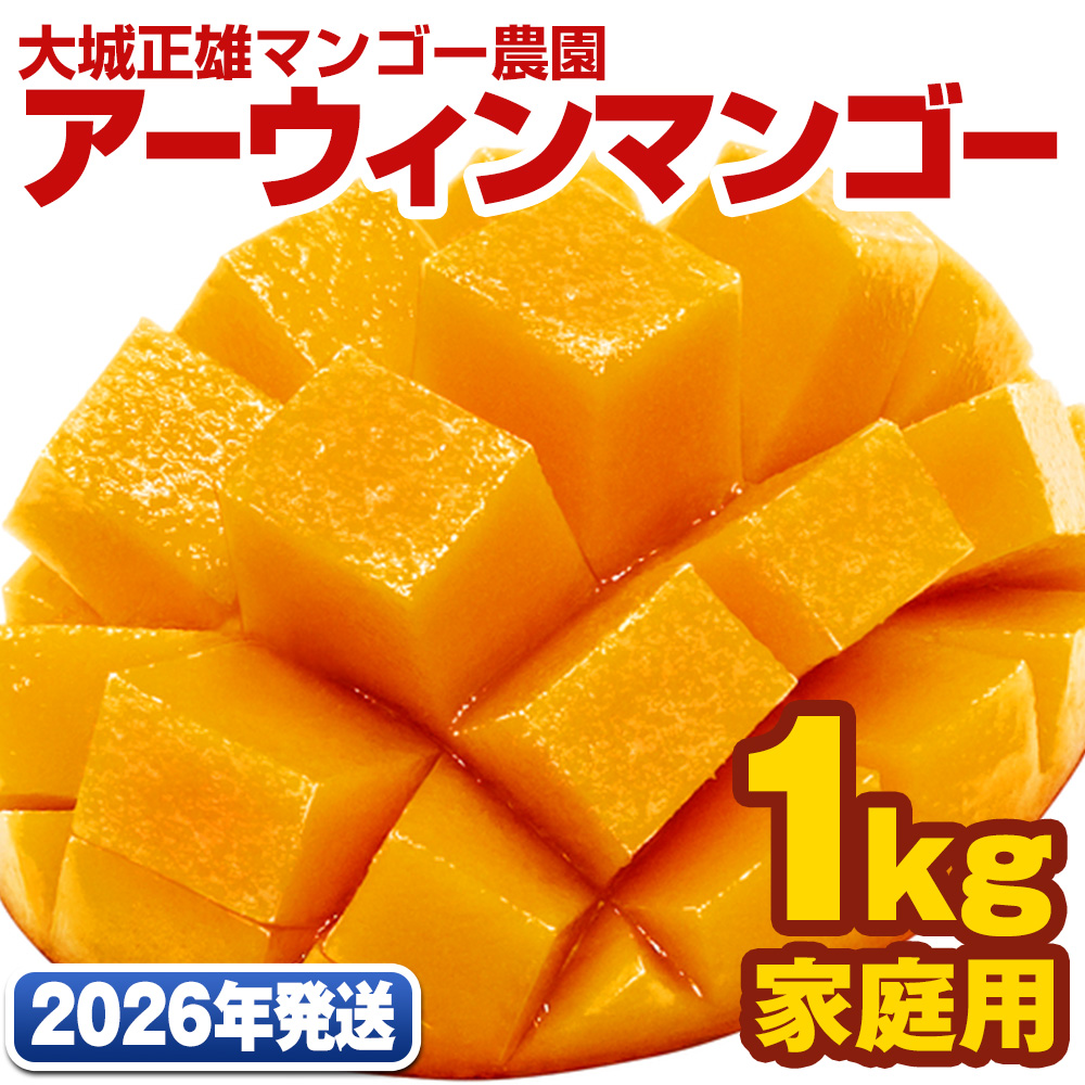 【2026年発送】大城正雄マンゴー農園 アーウィンマンゴー 家庭用1kg沖縄県南風原町12700果物・フルーツマンゴー・パイナップル