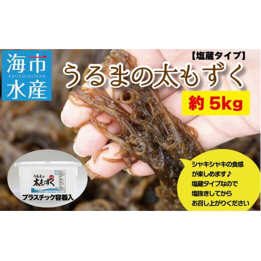 海市水産から直送する「うるまの太もずく約5kg【塩蔵】」沖縄もずく沖縄県うるま市17000魚介・海産物のり・海藻