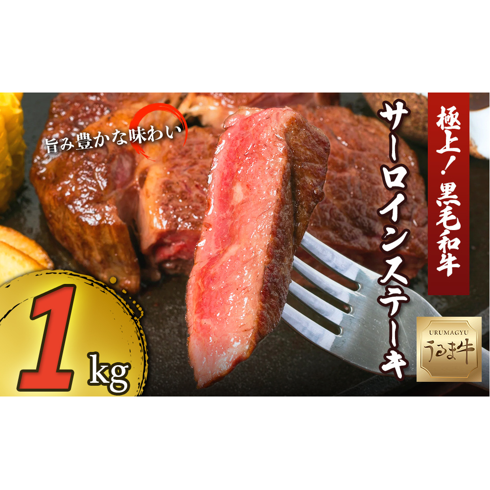 赤身の旨みがぎっしり詰まったうるま牛サーロイン(ステーキカット)大容量1kg 沖縄県うるま市30000肉牛肉