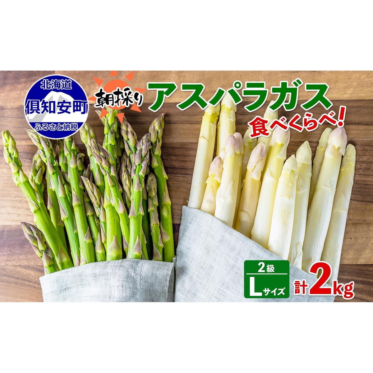 【2026年発送】 アスパラガス 北海道 グリーン AL ホワイト 2級品大・中 各1kg 食べ比べ セット 計2kg 春 限定 旬 朝採り 新鮮 野菜 アスパラ ギフト gift 産地直送 産直 お取り寄せ 詰め合わせ 北