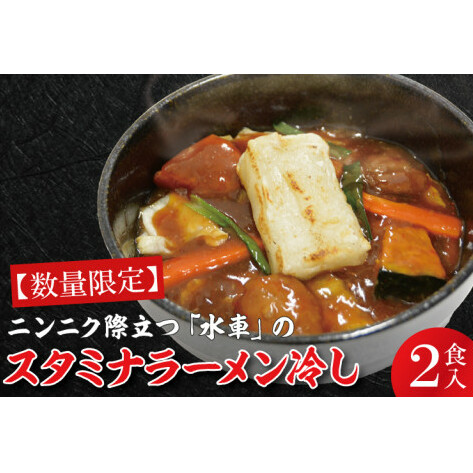 【日時指定必須】ニンニク際立つ「水車」のスタミナラーメン冷し(2食入り)【ラーメン 麺 スタミナ ラーメン ご当地ラーメン ご当地グルメ 茨城県 水戸市】(FF-3)茨城県水戸市10000麺