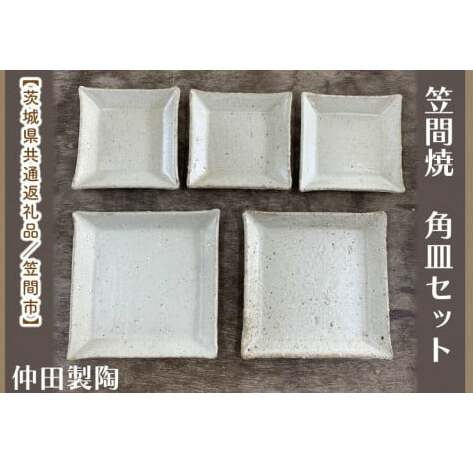 【数量限定】笠間焼 角皿セット(3.5寸角皿3個&5寸角皿2個)【茨城県共通返礼品/笠間市】【笠間焼  仲田製陶 皿 角皿 伝統工芸品 セット ふるさと納税 水戸市 茨城県】(GL-6)茨城県水戸