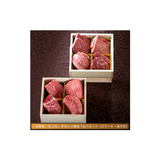【定期便 / 全2回】常陸牛 肉匠の手切り4種 ステーキ 焼肉 食べ比べセット 66000円 黒毛和牛 国産牛 高級 お中元 内祝い 出産 結婚 ギフト対応 茨城県 水戸市【肉のイイジマ】(DU-9)茨城県水