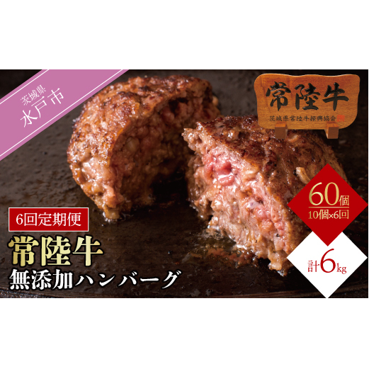 【定期便6回】お中元 肉 常陸牛ハンバーグ100g×10個 計1kg × 6回 セット ギフト リピーター続出! お返し 内祝い 記念日 プレゼント 誕生日 個別真空パック 焼くだけでレストランの味(DU-60)