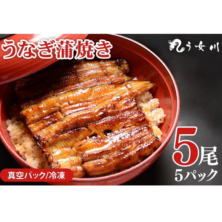 【う女川】うなぎ 蒲焼 かば焼き 5尾(5パック)【鰻 ウナギ 土用丑の日 土用 丑の日 かば焼き 蒲焼き 白焼 たれ焼き】(IX-4)茨城県水戸市64000魚介・海産物うなぎ