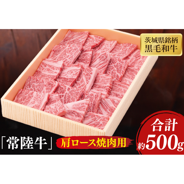 茨城県銘柄黒毛和牛常陸牛肩ロース焼肉用約500g【牛肉 和牛 ブランド牛 常陸牛 パーティ BBQ バーベキュー 水戸市 茨城県】(JB-8)茨城県水戸市22000肉牛肉