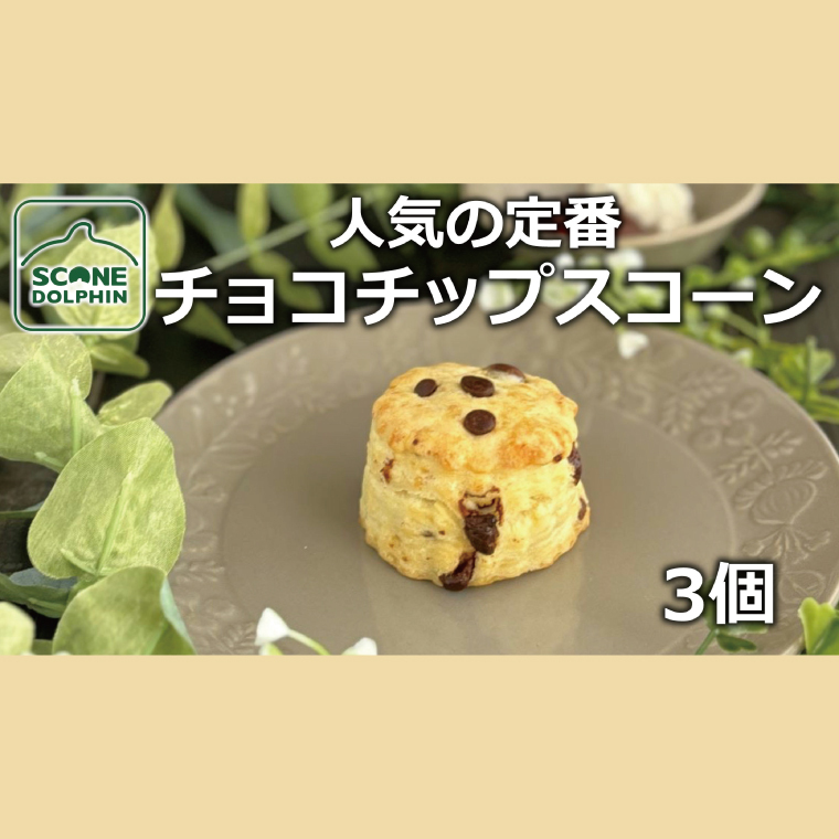 チョコチップスコーン 3個【人気 しっとり 冷凍 冷凍スコーン ミルクチョコレート チョコレート 本場 イギリス 焼き菓子 スイーツ 水戸市 水戸 茨城県 5000円以内】(AR-14)茨城県水戸市5000