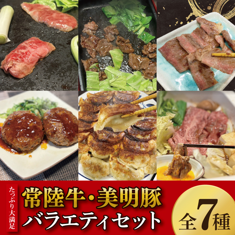 【数量限定】たっぷり大満足!牛肉&豚肉バラエティセット【常陸牛 美明豚 黒毛和牛 牛肉 ブランド豚 ジューシー パーティー 茨城県 水戸市】(MJ-8)茨城県水戸市42000肉牛肉