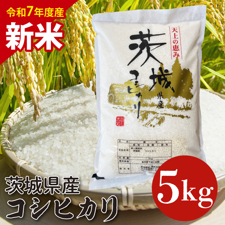 【数量限定】【令和7年産 新米】茨城県産コシヒカリ 5kg 【お米 ごはん こしひかり 老舗 米屋 おにぎり ごはん 茨城県 水戸市 5キロ】(HQ-201)茨城県水戸市15000米・パン白米