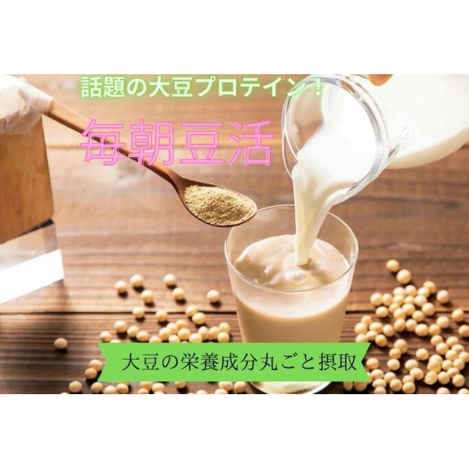 毎朝豆活300g(クリアボトル付)〈豆 ドリンク 大豆パウダー たんぱく質 プロテイン 酵素 国産 大豆 飲料 健康 美容 栄養 パウダー 乳飲料 ボトル サポート 食物繊維 加工食品〉 京都府宇治田原