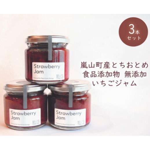 埼玉県嵐山町産いちご使用 特製いちごジャム3本セット ストロベリー 自社農園 栽培 とちおとめ 無着色 食品添加物 無添加 自慢 果肉 たっぷり 贅沢 トースト ヨーグルト 埼玉県嵐山町13000果