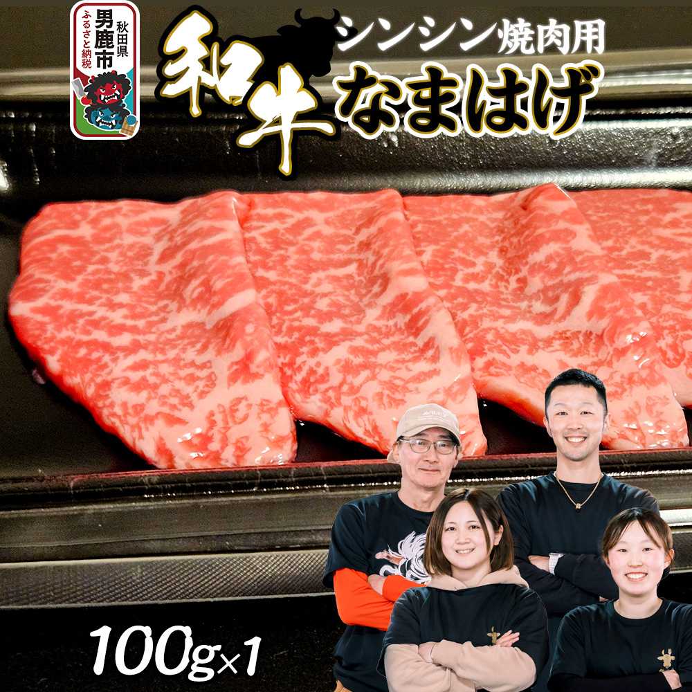和牛なまはげ シンシン焼肉用 100g 大進農場秋田県男鹿市8300肉牛肉