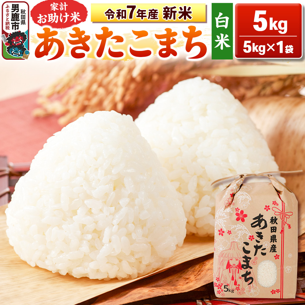 令和7年産 新米【白米】家計お助け米 あきたこまち 5kg 秋田県 男鹿市 こまちライン秋田県男鹿市16100米・パン白米