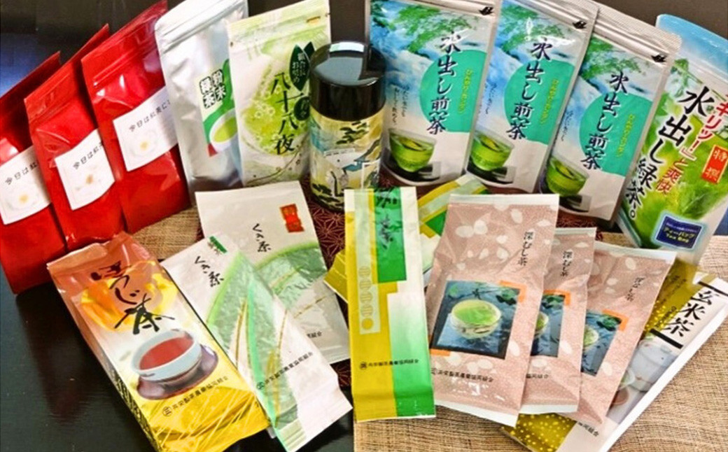 静岡茶 おすすめ 深蒸し茶 バラエティセット(お茶:10種・茶筒1本)お茶 お茶セット 緑茶 抹茶 玄米茶 ティーバッグ 和紅茶 紅茶 焙茶 ほうじ茶静岡県菊川市52000お茶・飲料お茶