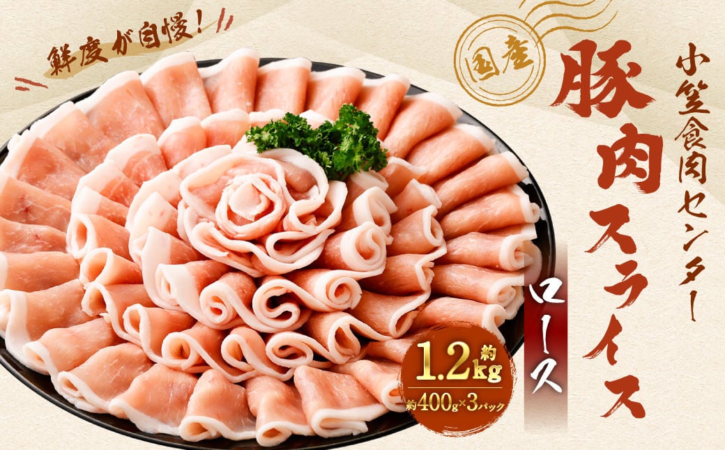 小笠食肉センター 豚肉スライス(ロース) 計約1.2kg(約400g×3パック) | 豚肉 豚 お肉 スライス ロース 静岡県 菊川市静岡県菊川市13000肉豚肉