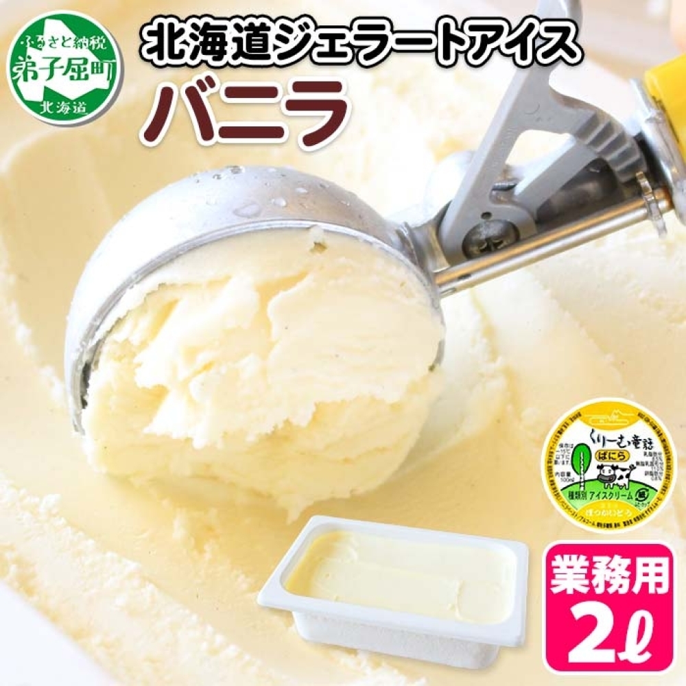 600.アイスクリーム バニラ ジェラート 業務用 2リットル 2L アイス 大容量 手作り 北海道 弟子屈町北海道弟子屈町15000菓子・スイーツアイス・ジェラート
