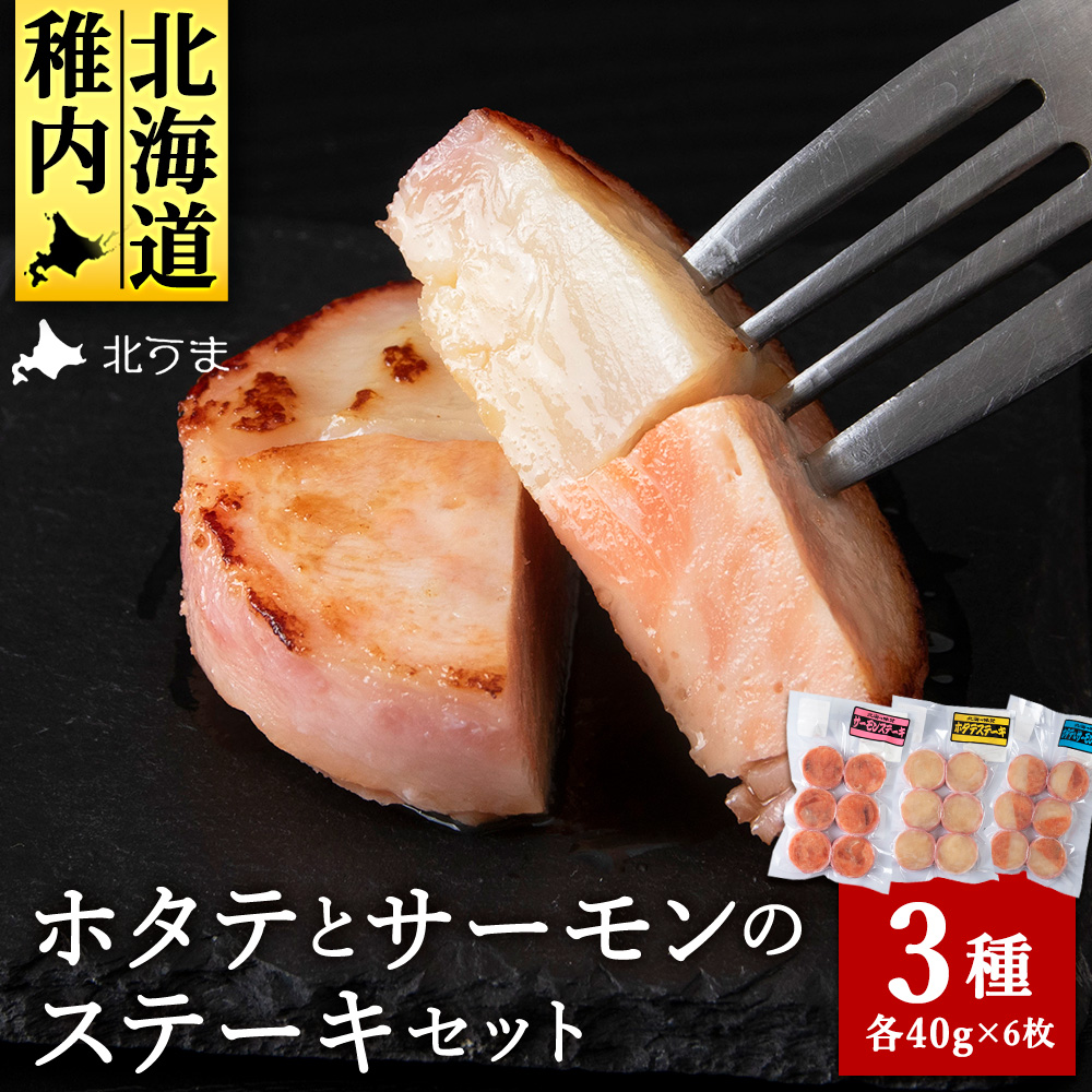宗谷産ホタテとサーモンのステーキセット北海道稚内市17000魚介・海産物貝類
