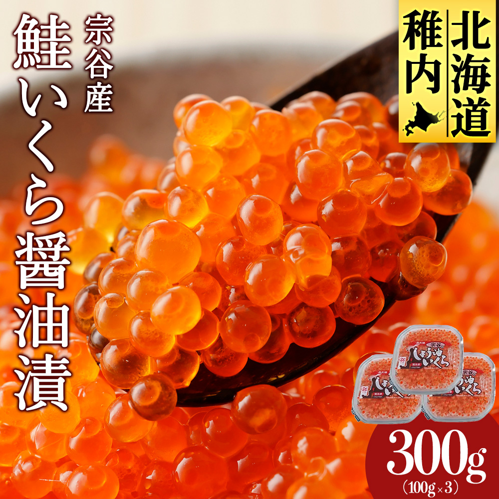 【北海道稚内市宗谷産】いくら 醤油漬 100g×3個北海道稚内市17000魚介・海産物いくら