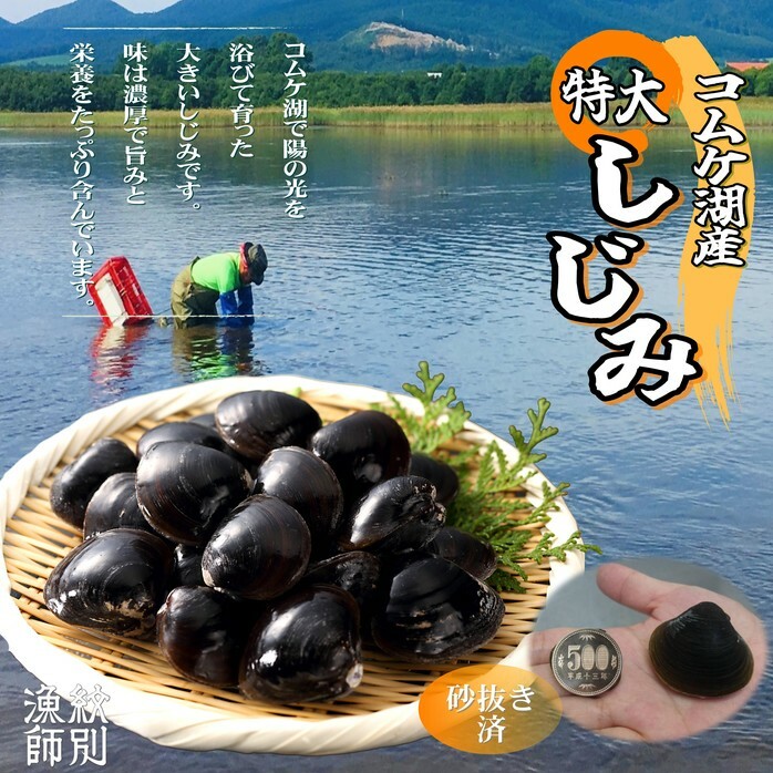 19-42 【紋別市コムケ湖産】 手獲り特大しじみ 600g北海道紋別市19000魚介・海産物貝類