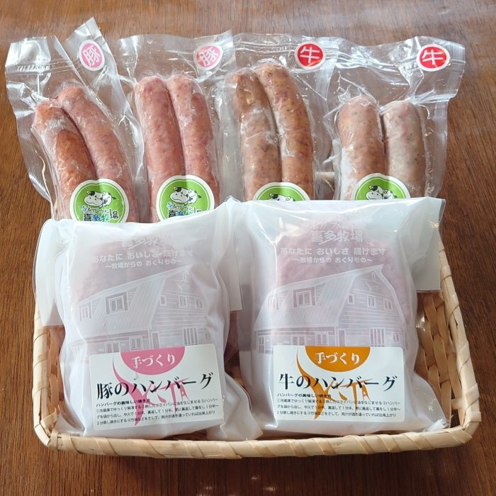 14-126 牛と豚のハンバーグ・フランクセット北海道紋別市14000鍋セット・総菜・加工食品総菜