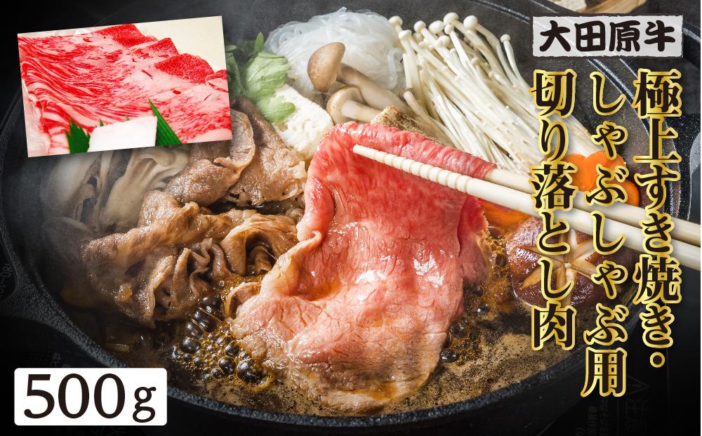 大田原牛 極上 すき焼き・しゃぶしゃぶ用切り落とし肉(500g)| ブランド牛 和牛 牛肉  切り落とし 高級 すき焼き しゃぶしゃぶ栃木県大田原市19000肉牛肉