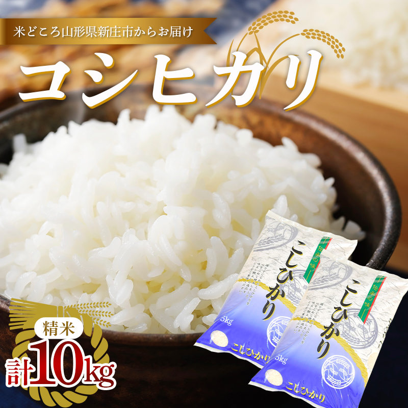 【数量限定】令和5年産 新庄産米 コシヒカリ 精米 10kg(5kg×2袋) お米 コメ F3S-2004山形県新庄市13000米・パン白米