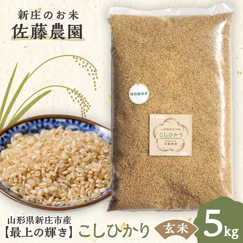 【最上の輝き】コシヒカリ 玄米 5kg 米 お米 おこめ 山形県 新庄市 F3S-2537山形県新庄市15000米・パン玄米・雑穀米・もち米・餅