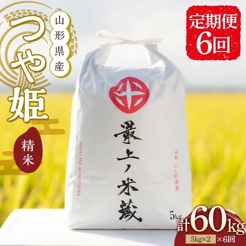 <定期便 6回> 令和7年産 つや姫 5kg×2 計10kg 精米 【最上ノ米蔵】 山形県産 こめ お米 米 白米 F3S-2566山形県新庄市245000米・パン白米