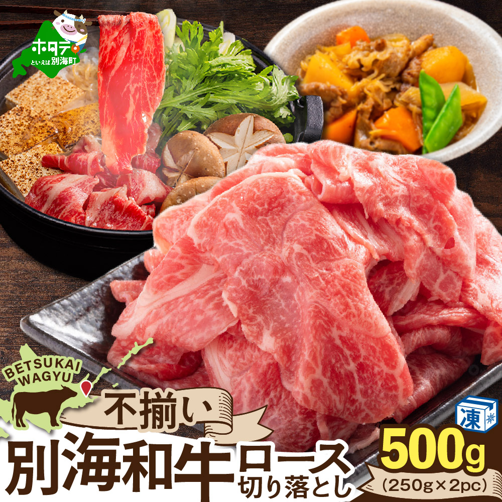 北海道 別海町 別海和牛 ロース 不揃い 切り落とし 500g(250g×2パック)【FF0000026】北海道別海町13000肉牛肉