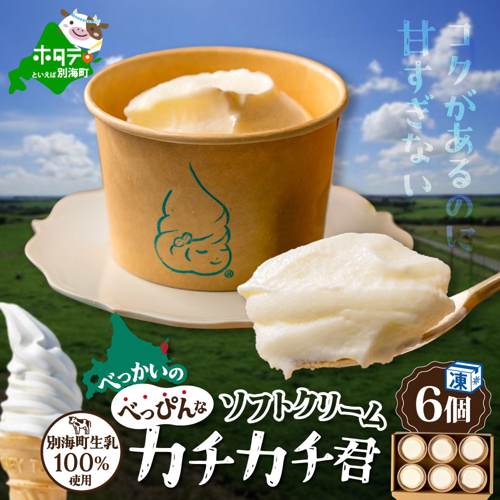 北海道 別海町産 生乳 100% で作った ソフトクリーム カチカチ君 6個 セット【GT0000001】北海道別海町11000菓子・スイーツ