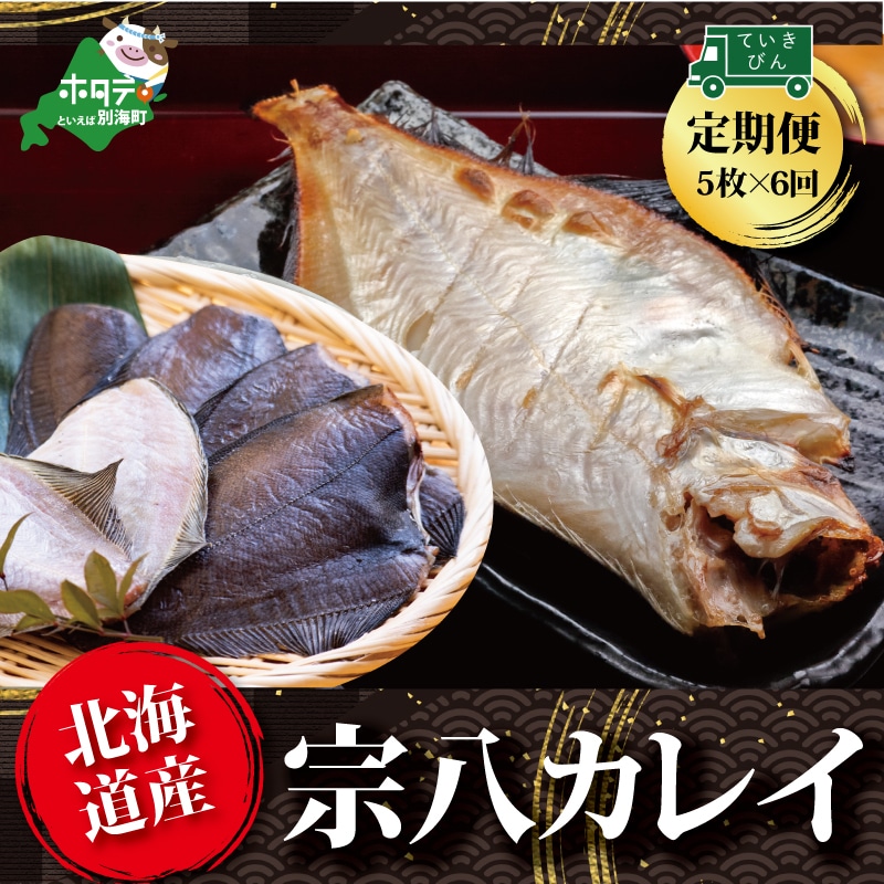 【定期便】北海道産 一夜干し 宗八カレイ 5枚 × 6ヵ月 【全6回】北海道別海町60000魚介・海産物