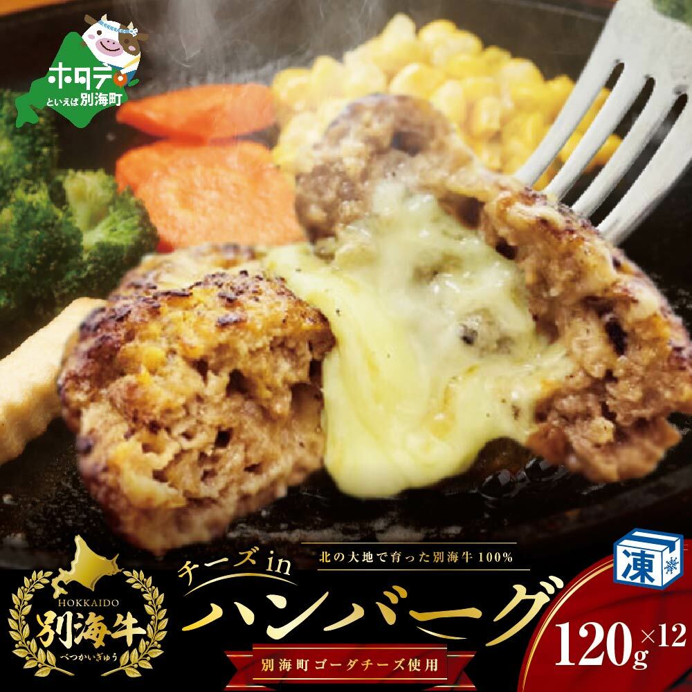 チーズインハンバーグ(120g×12個)北海道別海町32000肉