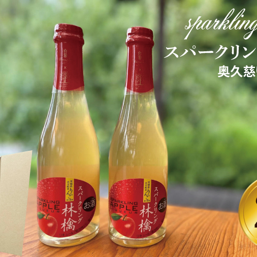 【藤田観光りんご園】スパークリング 林檎 375ml (箱入り)× 2本 セット 果汁50% ふじりんご100%使用(BJ002)茨城県大子町13000酒・アルコール日本酒